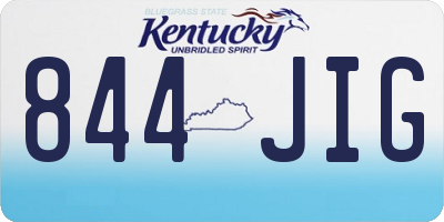 KY license plate 844JIG