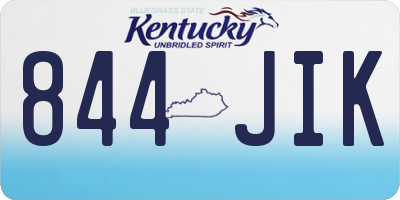 KY license plate 844JIK