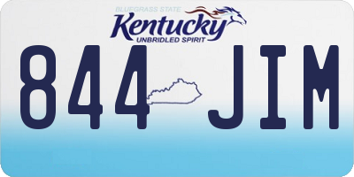 KY license plate 844JIM