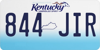 KY license plate 844JIR
