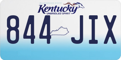KY license plate 844JIX