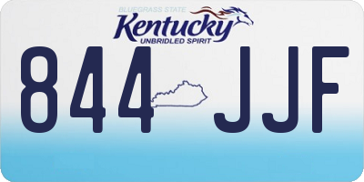 KY license plate 844JJF