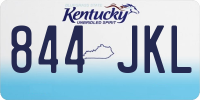 KY license plate 844JKL