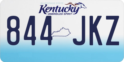 KY license plate 844JKZ
