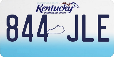 KY license plate 844JLE