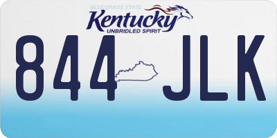 KY license plate 844JLK