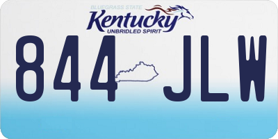 KY license plate 844JLW
