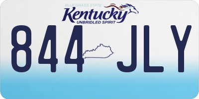 KY license plate 844JLY