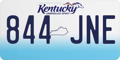 KY license plate 844JNE