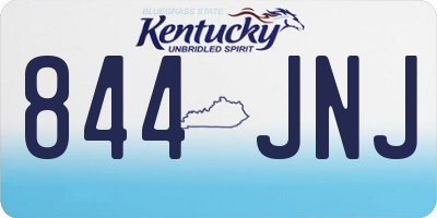 KY license plate 844JNJ