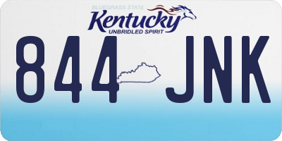KY license plate 844JNK
