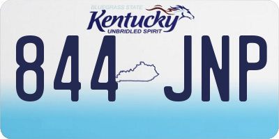 KY license plate 844JNP