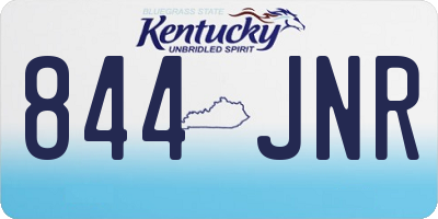 KY license plate 844JNR