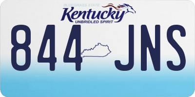 KY license plate 844JNS