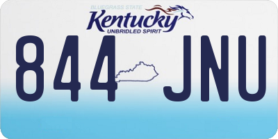 KY license plate 844JNU