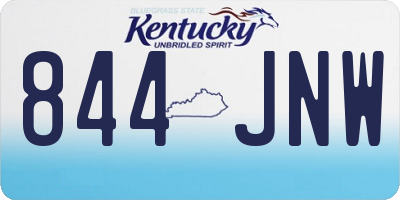 KY license plate 844JNW