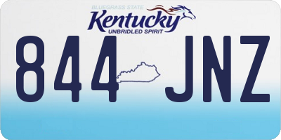 KY license plate 844JNZ