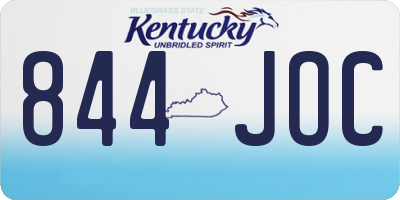 KY license plate 844JOC