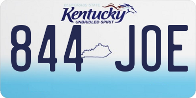 KY license plate 844JOE