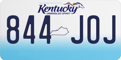 KY license plate 844JOJ