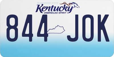 KY license plate 844JOK
