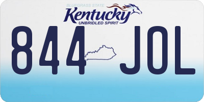 KY license plate 844JOL