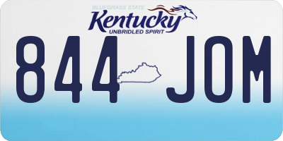 KY license plate 844JOM