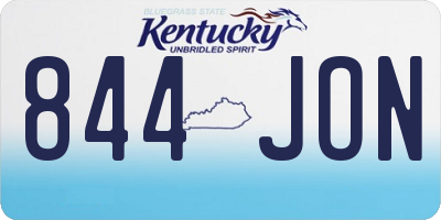 KY license plate 844JON
