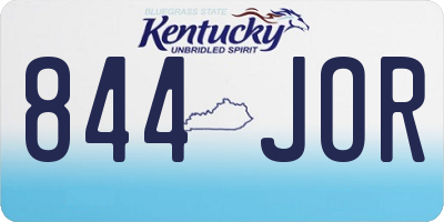 KY license plate 844JOR