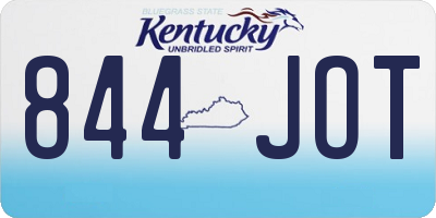 KY license plate 844JOT