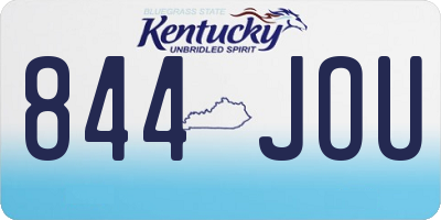 KY license plate 844JOU