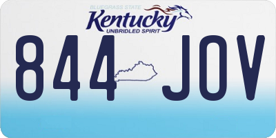 KY license plate 844JOV