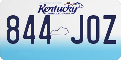 KY license plate 844JOZ
