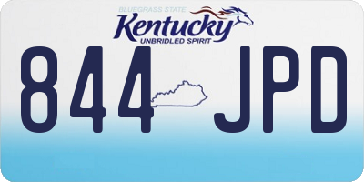 KY license plate 844JPD
