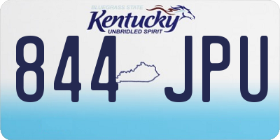 KY license plate 844JPU