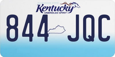 KY license plate 844JQC