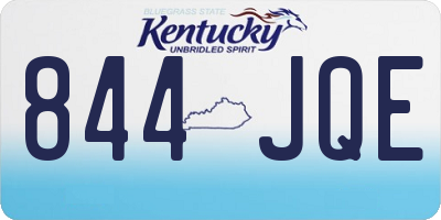 KY license plate 844JQE