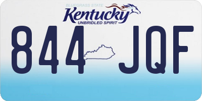 KY license plate 844JQF
