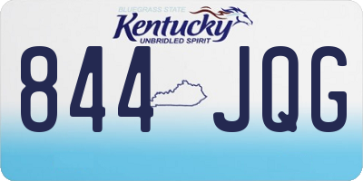 KY license plate 844JQG