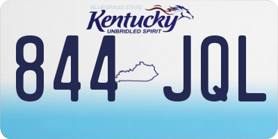 KY license plate 844JQL