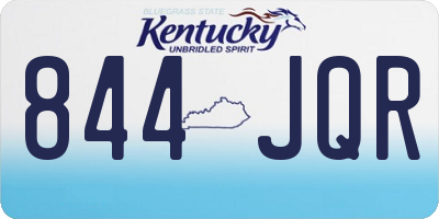 KY license plate 844JQR