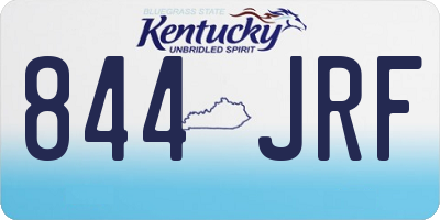 KY license plate 844JRF