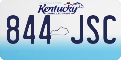 KY license plate 844JSC