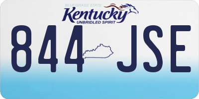 KY license plate 844JSE
