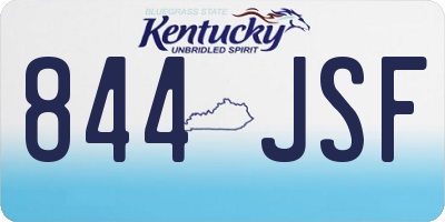 KY license plate 844JSF