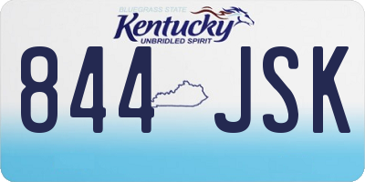 KY license plate 844JSK