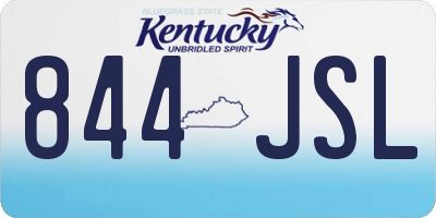 KY license plate 844JSL