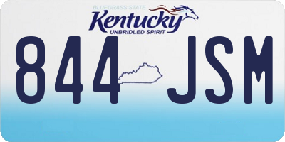 KY license plate 844JSM