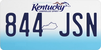 KY license plate 844JSN