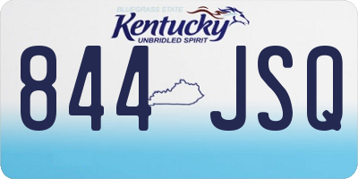 KY license plate 844JSQ